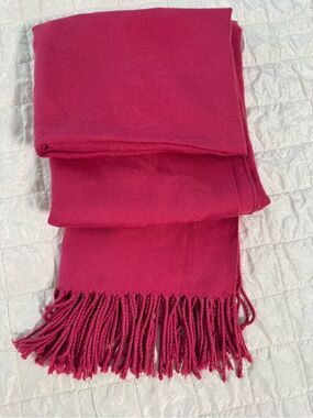 Fuchsia Pink Rose Floral Jacquard Pashmina Shawl Scarf Wrap 72x30 Reversible